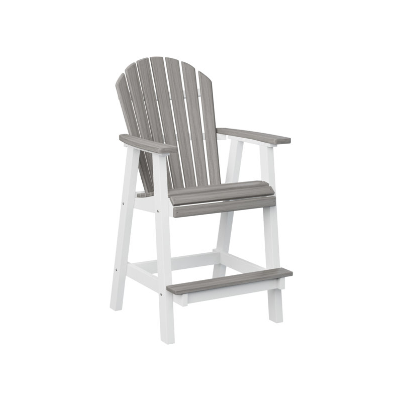 Chaise de bar Berlin, 26.5", Bois flottant gris