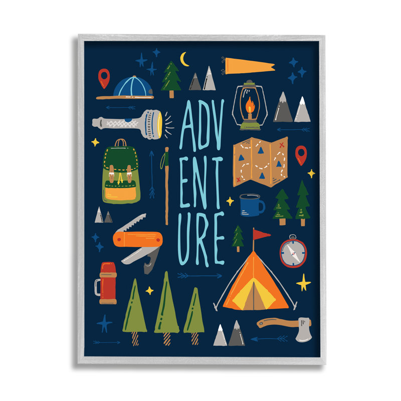 Traduction libre «Abdual Outdoor Adventure», activités de camping rustiques, H 20 po x l 16 po x P 1,5 po