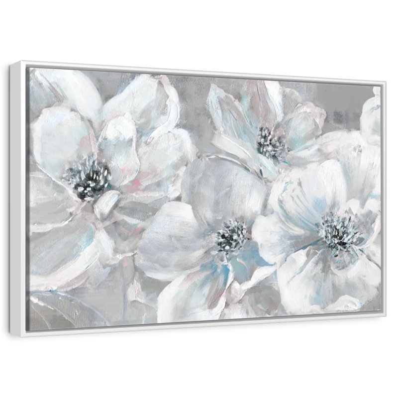 Soft Teal Summer, Floating Frame White, 40" X 27"