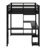 Metal Loft Bed Frame With Built-In Wardrobe, Desk And Storage Shelves-1997012849-1997012846