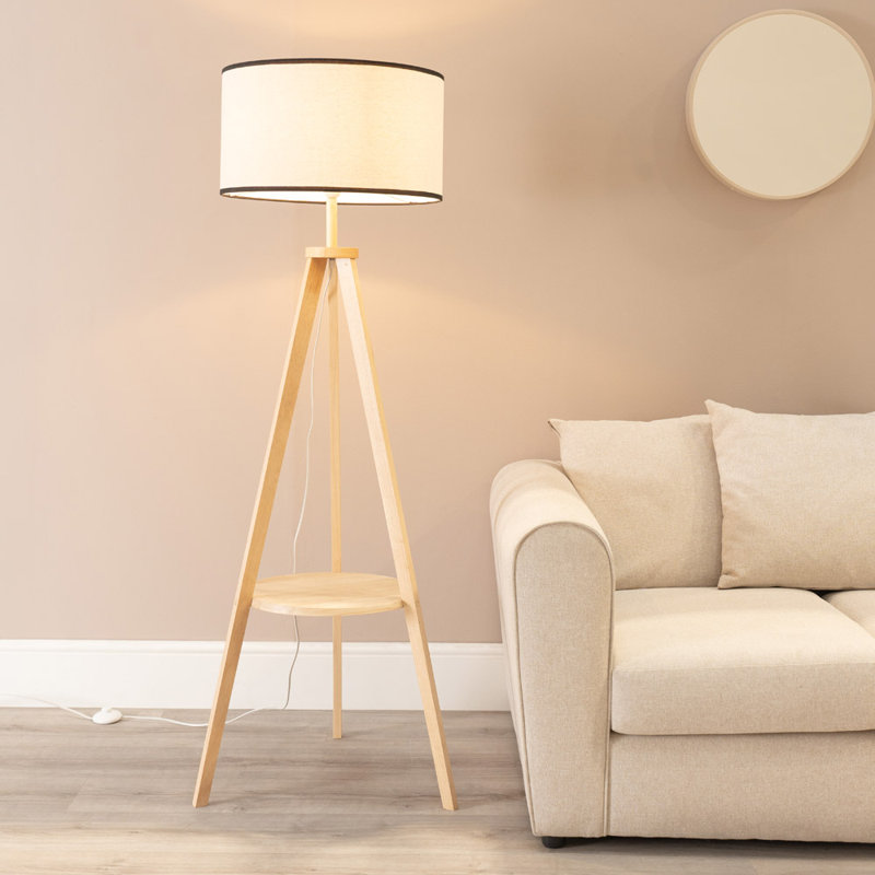 Aristeia 149cm Tripod Floor Lamp, Natural, No, Natural/Black