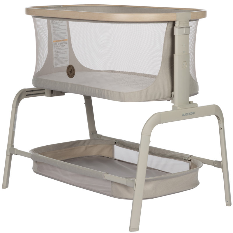 Iora Bedside Crib with Mattress, Beige