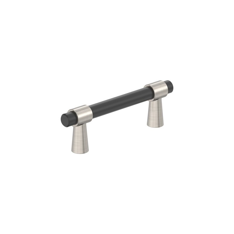 Amerock Mergence Bar Pull, 3", Matte Black/Satin Nickel