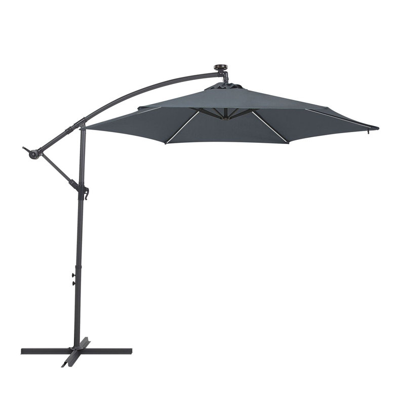 Aaronlee 285cm Lighted Cantilever Parasol, Grey