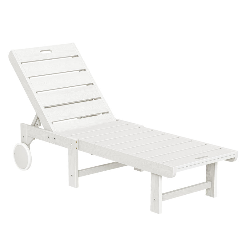 Chaise longue d'extérieur inclinable Haley, Blanc