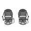 Chaise de patio pivotante en fonte d'aluminium 2 pièces avec structure noire et coussins rouges-586491715