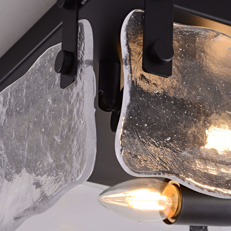 Plafonnier encastré carré en verre fabriqué à la main 2 lumières 11,8 po Laia