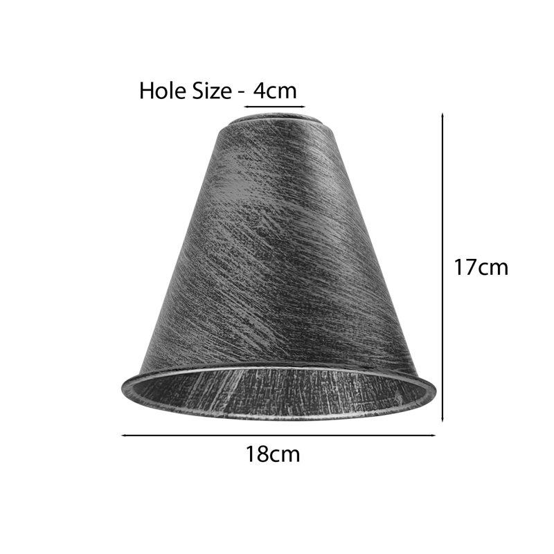Louetta 17cm H Metal Bell Lamp Shade ( Uno ), Brushed Silver