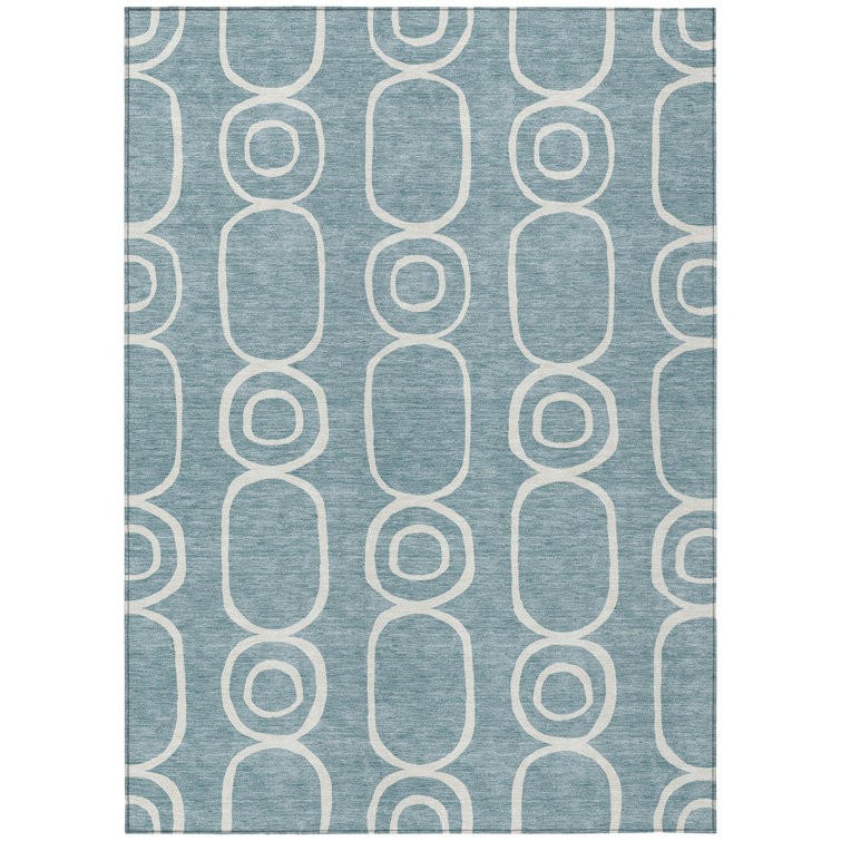 Machine Washable Indoor/Outdoor Bourkelands ACN2344 Geometric Rug