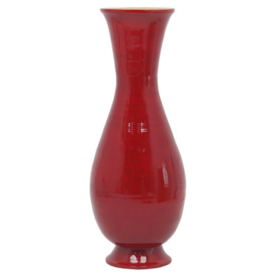 Roberte Tall Modern Decorative Floor Vase: Handmade, Natural Bamboo Finish, Contemporary Home Décor