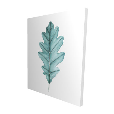 Feuille de chêne - toile turquoise minimaliste pour la décoration intérieure