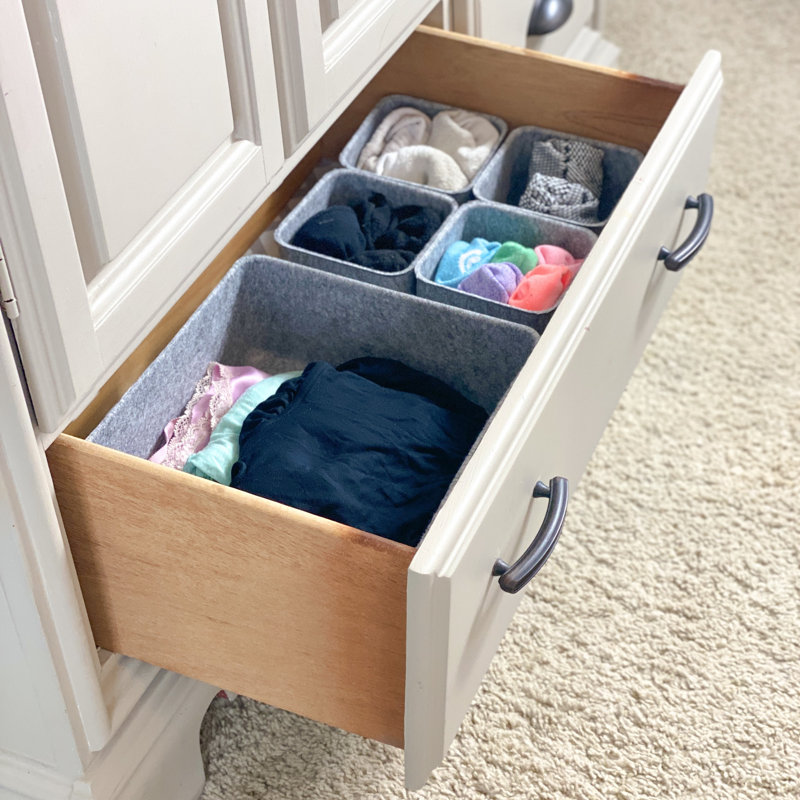 Ensemble de rangement H 4,3 po x l 10,2 po x P 10,2 po Anadela, Gris