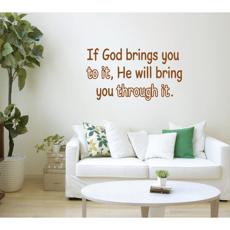 Dockham Religious & Spiritual Wall Decal, 22" H x 40" W x 0.01" D, Brown