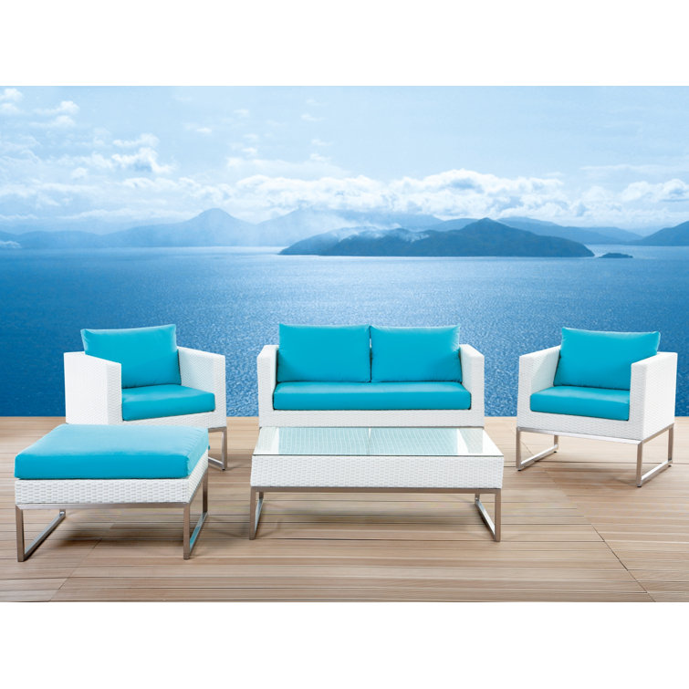 5-Sitzer Lounge-Set Crema aus Rattan