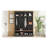 Farmhouse 59"W Wide Hall Tree With 8 Hooks, Practical Entryway Bench With Open Compartments, 76.7"H Modern 3-In-1 Wooden Style Coat And Shoe Rack For Mudroom, Living Room, Black-2017843850