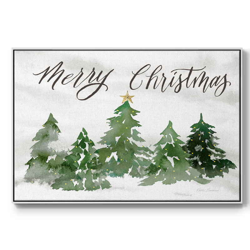 Merry Christmas - Toile tendue avec châssis, H 17 po x l 25 po x P 2 po, Blanc