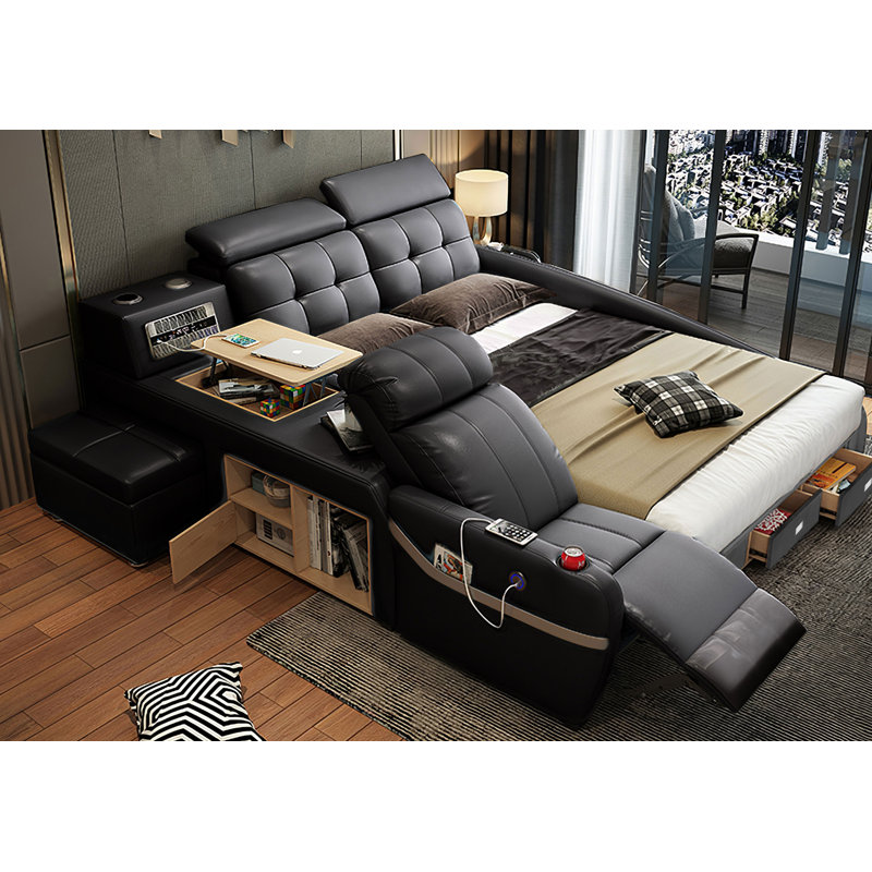 Loresa Upholstered Wingback Bed, Queen