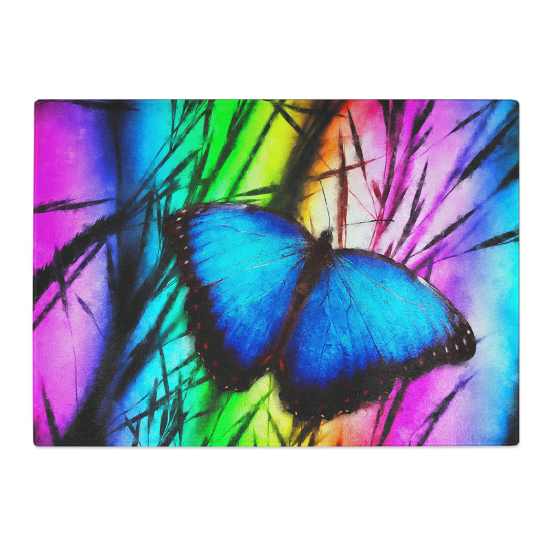 Butterfly Vol.6 Painting Chopping Board, 0.4cm H x 20cm W x 28.5cm L