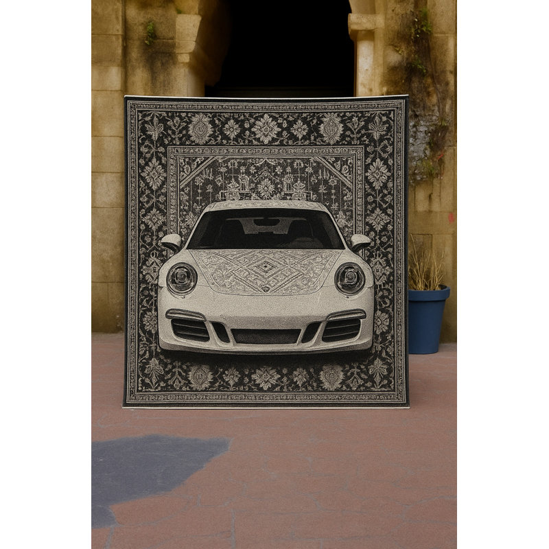 Tapis beige tissé à l'envers Mosso, 3'3" x 6'7"
