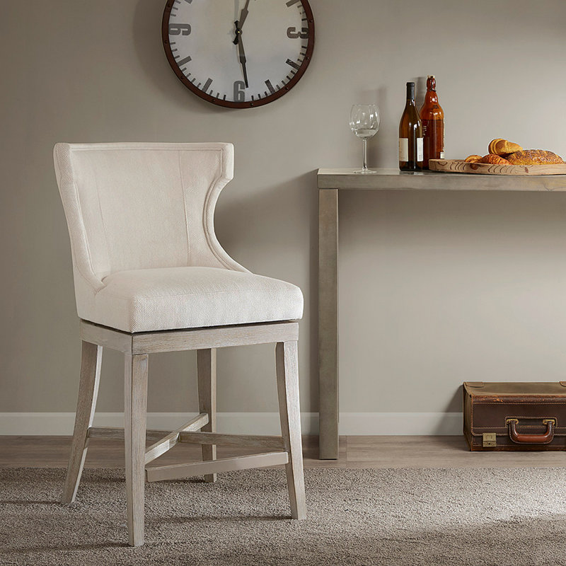 Tabouret de comptoir avec siège pivotant, Blanc