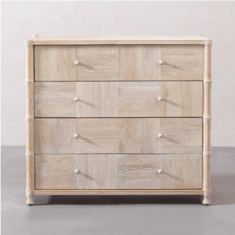 Commode sculptée Margrit, Brun orangé