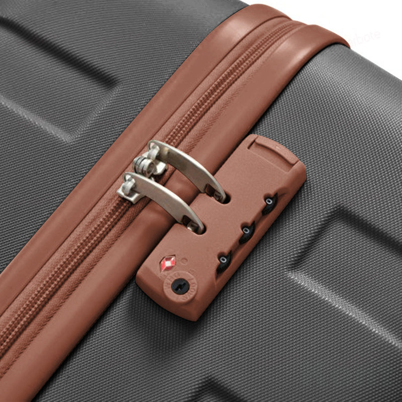 Ensemble de 3 valises - Valise à carreaux 24 po avec sac de toilette à sec TSA, Gris