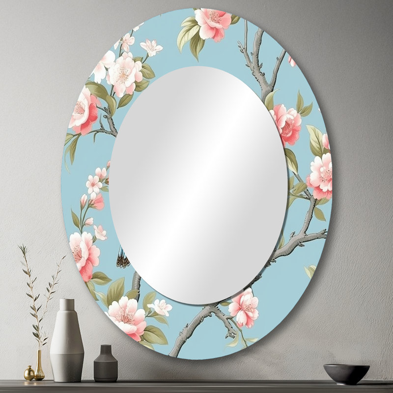 Leny - Miroir floral en métal, 43 po x 33 po