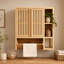Armoire murale en bambou avec portes et 2 tablettes Savinr