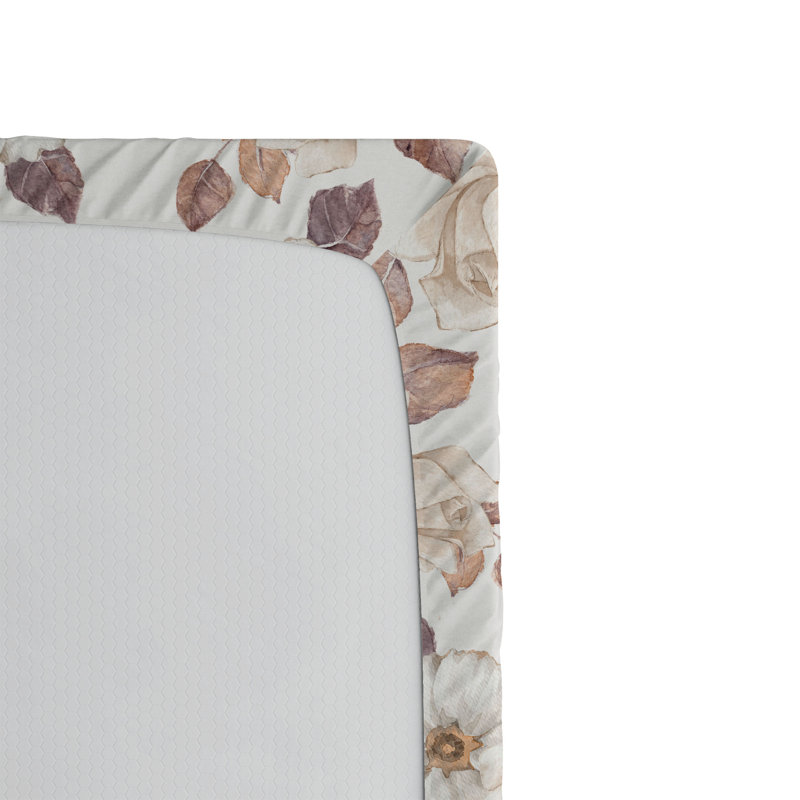 Drap-housse Ambesonne, Drap-housse pour lit simple TG, Champagne, pêche pâle / floral