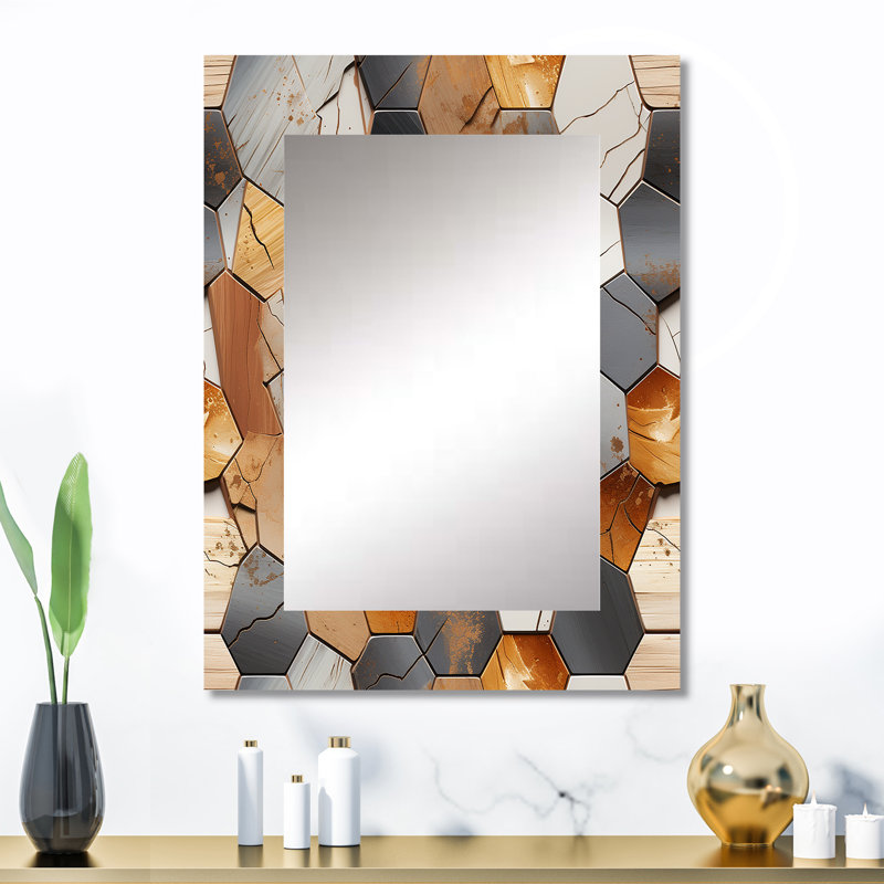 Hatsu - Bohemian Rectangular Wall Mirror, 32 po x 24 po