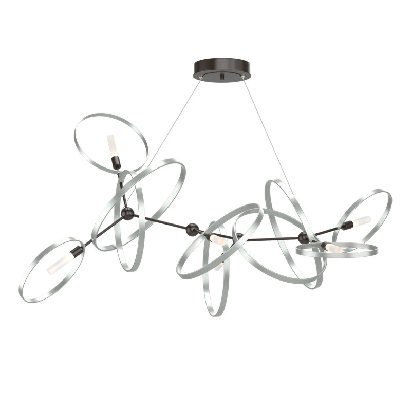Celesse 6 - Light Unique Geometric Chandelier, Oil Rubbed Bronze, Vintage Platinum