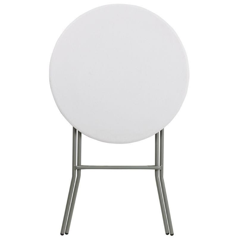 Gray Metal Bar Height Folding Table with White Plastic Top