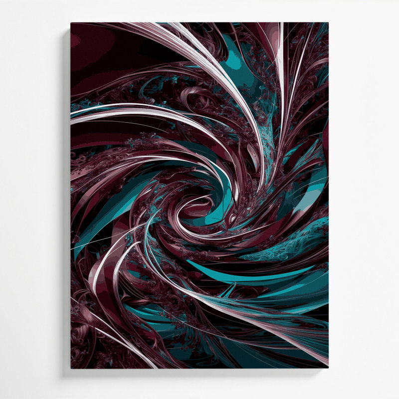 Art numérique sur toile, abstraction numérique 80, H 20 po x l 24 po