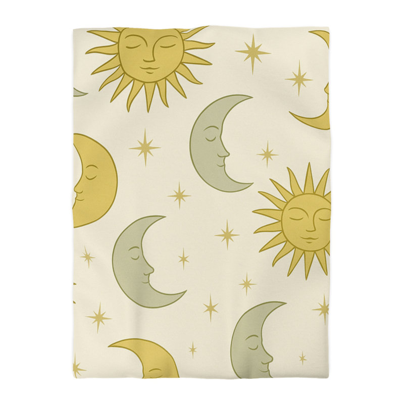 Microfiber Duvet Cover Boho Style, Design 53, Cream, Twin XL Duvet Cover