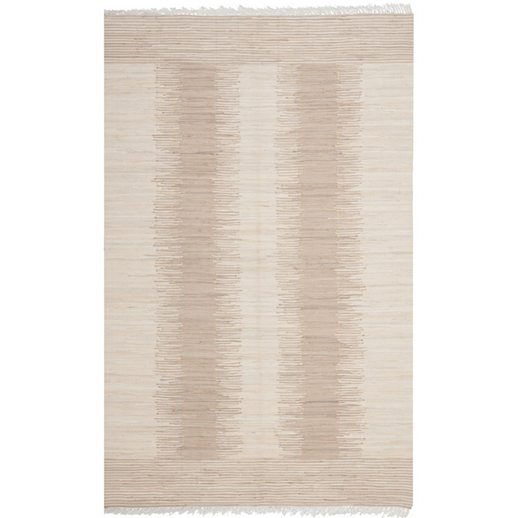 Tapis beige en coton tissé à la main Annia