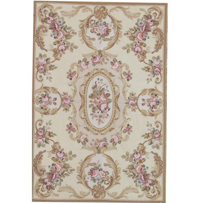 Tapis jaune et jaune de haute qualité noué à la main
