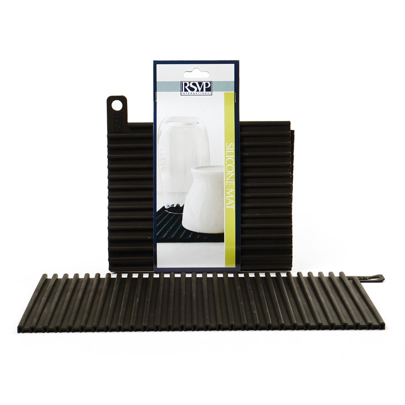 Black Silicone Dual Use Sink Mat and Hot Pad