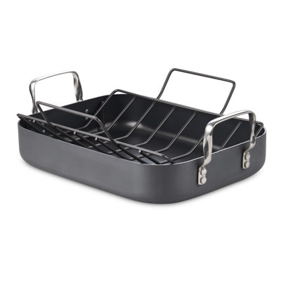 Cooks Standard 18'' Non-Stick Hard-Anodized Aluminum Roasting Pan with Rack