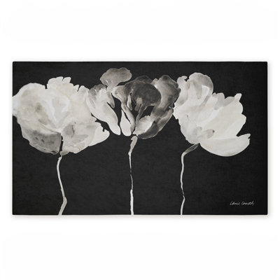 Tapis de porte d'extérieur imprimé en noir Trio in Light on, par Lanie Loreth, 18 po x 30 po