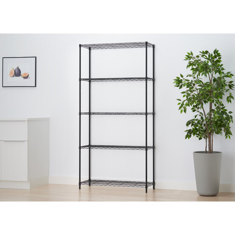 Étagère grillagée 5 niveaux Basics Ecostorage® Nsf 36 po x 14 po x 72 po, Noir