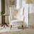 41" High Back Accent Chair, Thickened Upholstered Teddy Wool Chair, Comfy Armchair with Birch Wood Legs, White