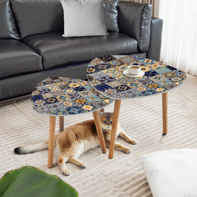 Ensemble de 2 tables basses gigognes Triangle