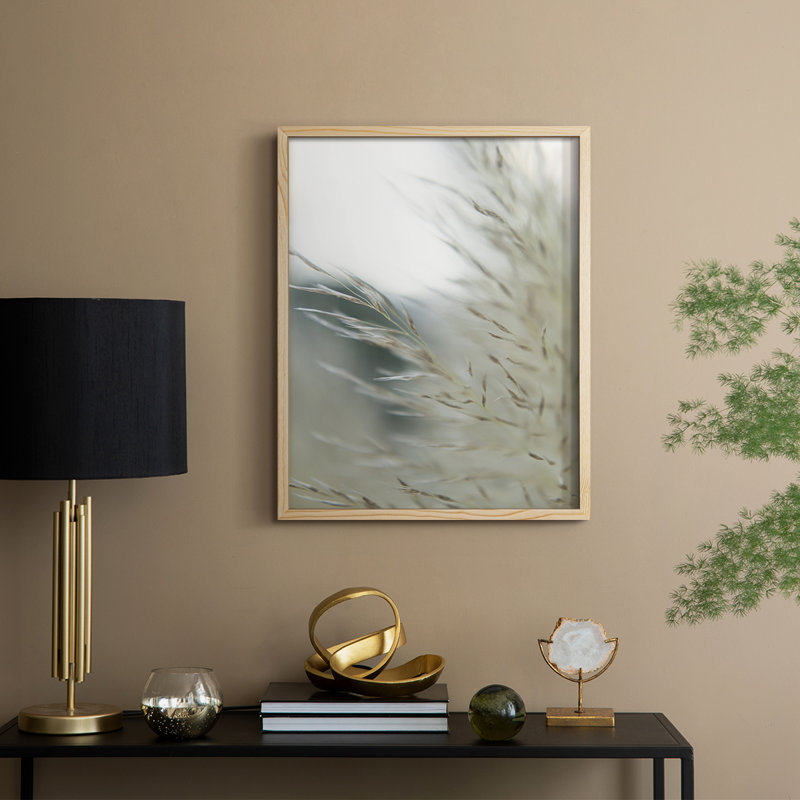 «Subtle Graminées II», reproduction encadrée - bois massif, Naturel, H 21 po x l 17 po