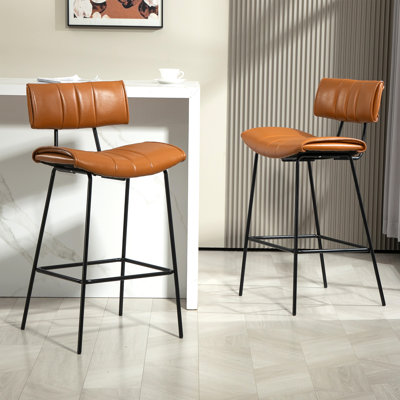 Set of 2 Palgrave Bar Stool with Black Metal Legs