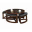 Ensemble de table basse avec repose-pieds en verre
