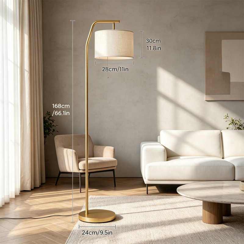 168 H cm Arched Floor Lamp, Gold