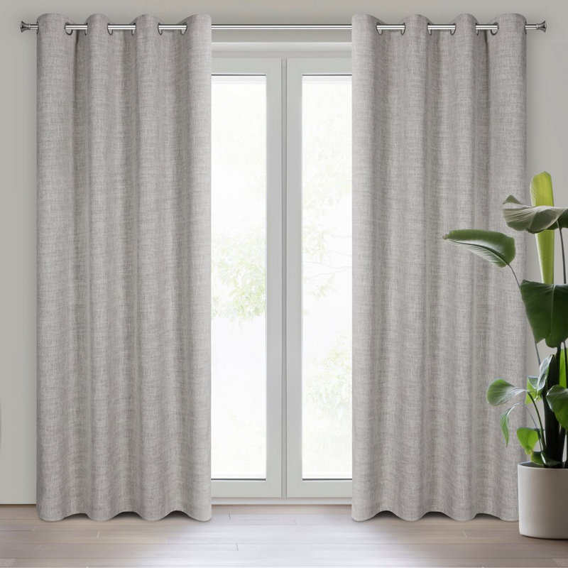 Roma Semi Sheer Curtain Single Panel, Beige