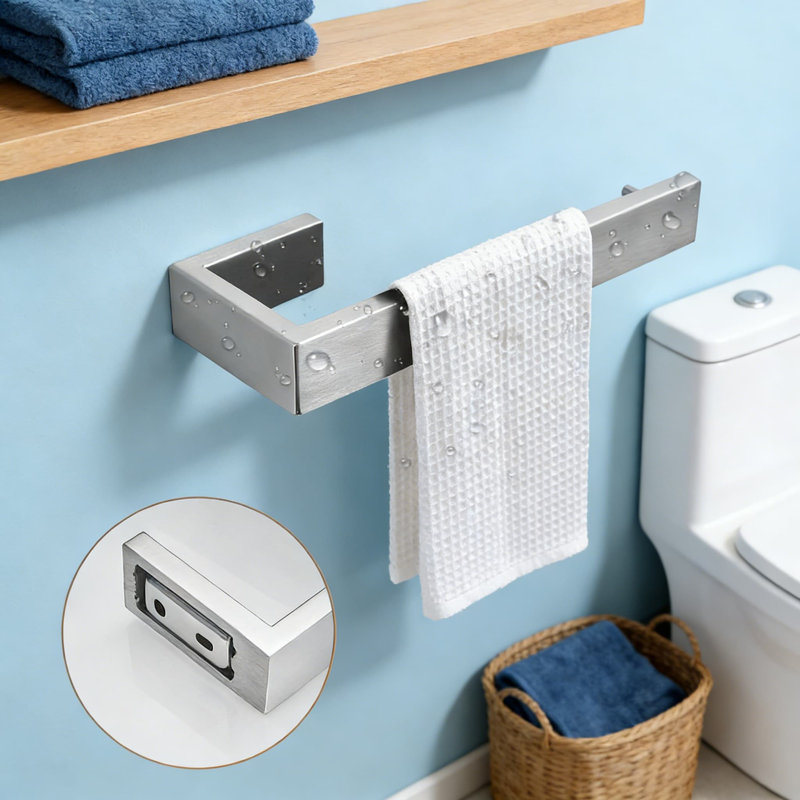 8-Piece Stainless Steel Bathroom Accessories Set With Brushed Nickel Finish, Wall-Mounted Bath Hardware For Space-Saving Organization
