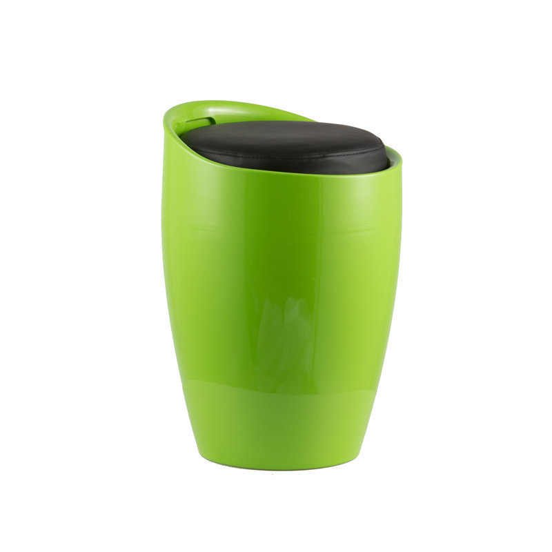 Plastic Accent Stool, Green/Black