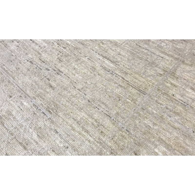 Tapis beige noué à la main de haute qualité